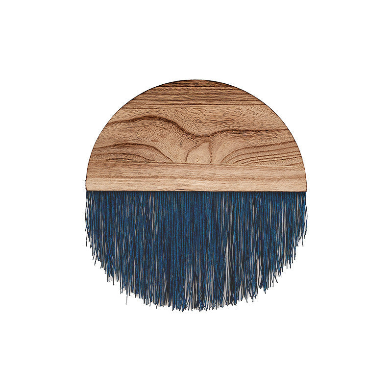 Macrame Wall Decor with Wooden Base | Kelmera