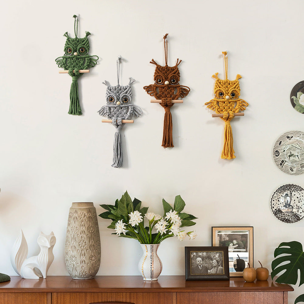 Macrame Wall Decoration Green Beige | Kelmera