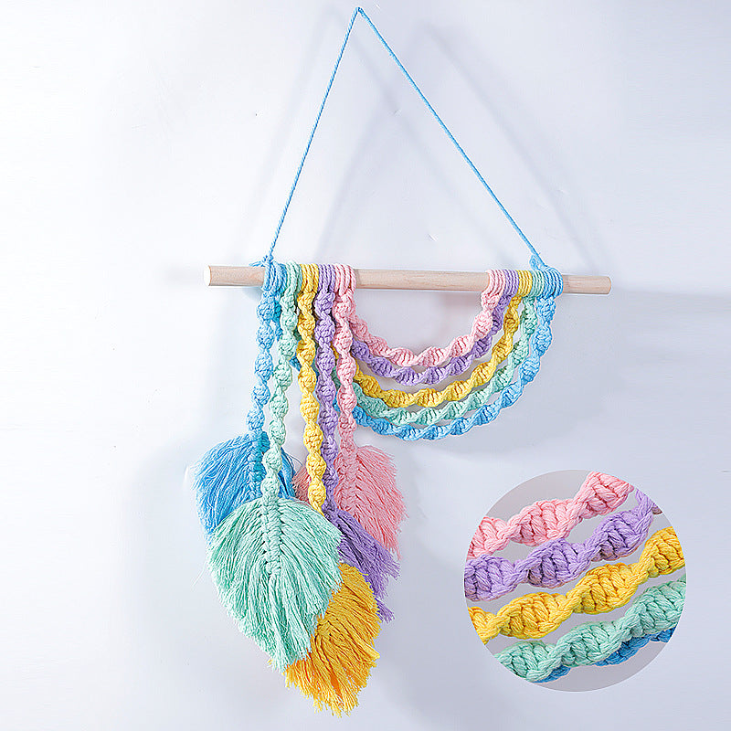 Macrame Wall Decoration with Colorful Fringe | Kelmera