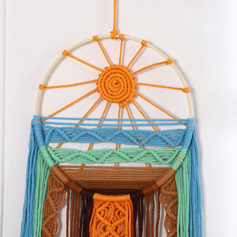 Macrame Wall Hanging Art Sunrise 30 Inch Sun | Kelmera
