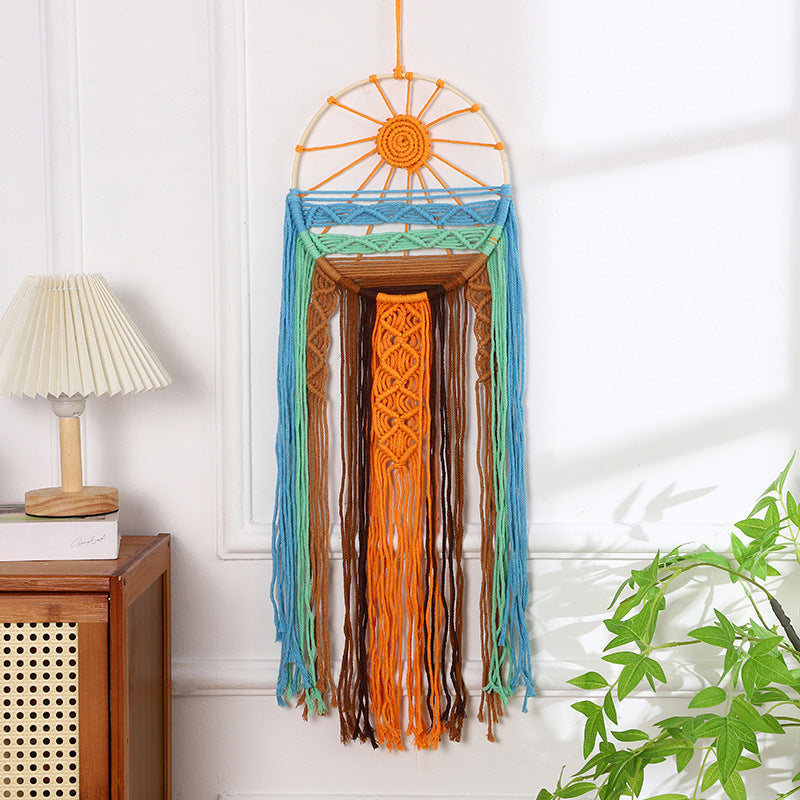 Macrame Wall Hanging Art Sunrise 30 Inch Sun | Kelmera