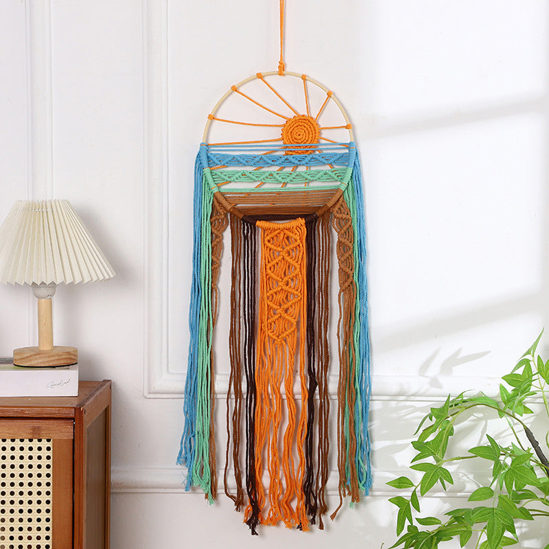Macrame Wall Hanging Art Sunrise 30 Inch Sun | Kelmera
