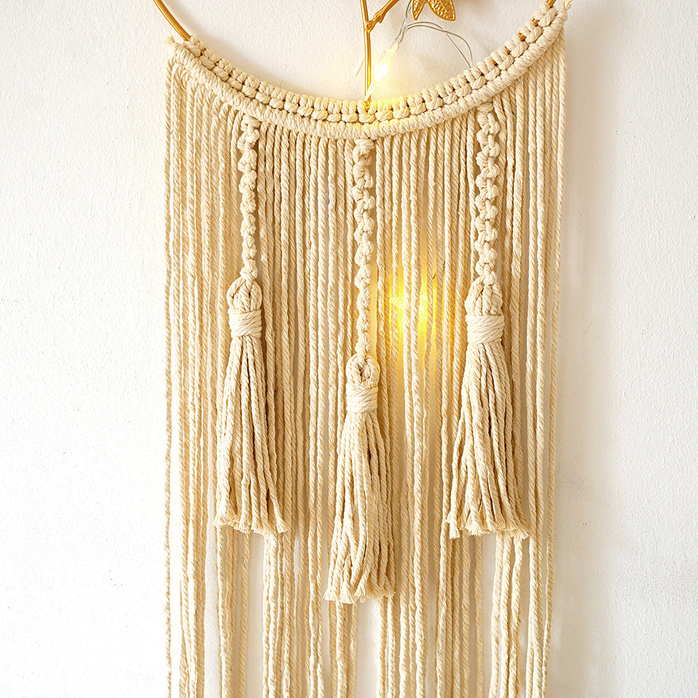 Macrame Wall Hanging Art with Leaf Design | Kelmera