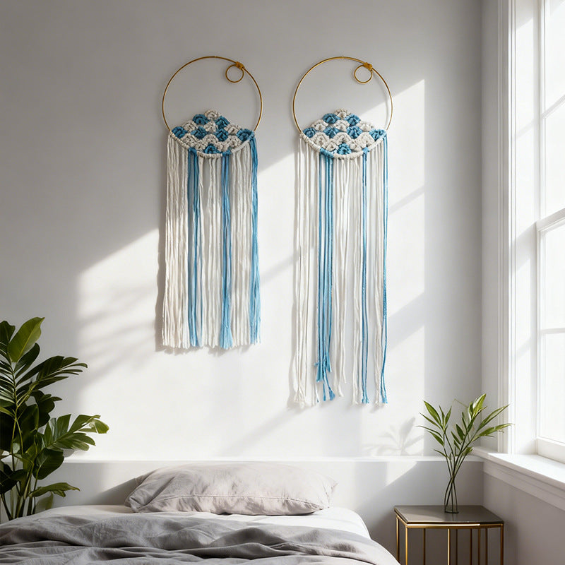 Macrame Wall Hanging Blue White | Kelmera
