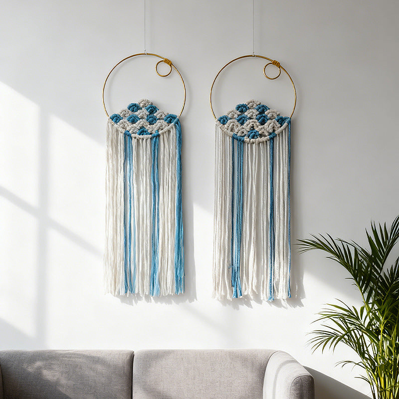 Macrame Wall Hanging Blue White | Kelmera