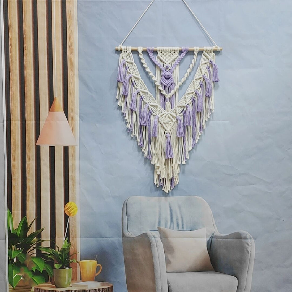 Macrame Wall Hanging Coffee Purple | Kelmera
