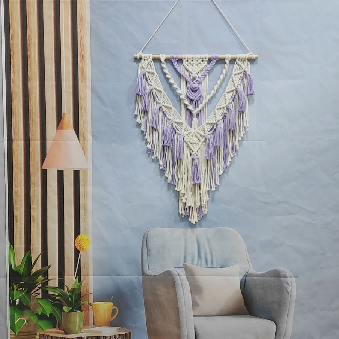 Macrame Wall Hanging Coffee Purple | Kelmera