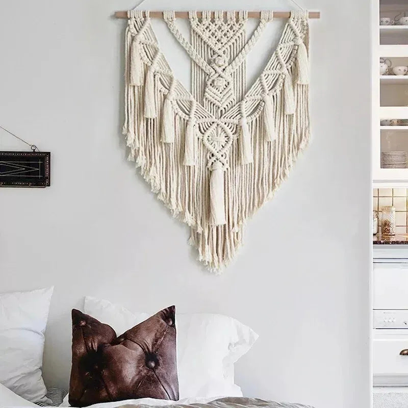 Macrame Wall Hanging White Orange | Kelmera