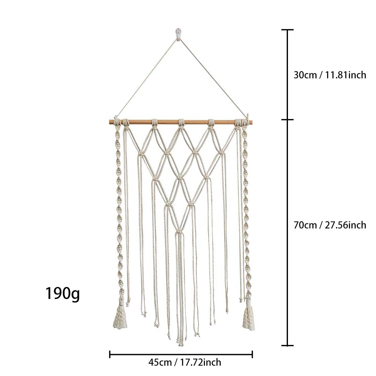 Macrame Wall Hanging with Elegant Fringes and Artistic Design | Kelmera