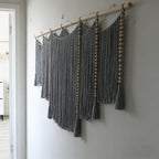 Macrame Wall Hanging with Intricate Fringes and Wooden Beads | Kelmera