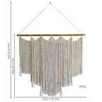 Macrame Wall Hanging with Intricate Fringes and Wooden Beads | Kelmera