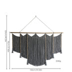 Macrame Wall Hanging with Intricate Fringes and Wooden Beads | Kelmera
