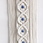 Macrame Wall Hanging with Wooden Ring and Decorative Elements | Kelmera