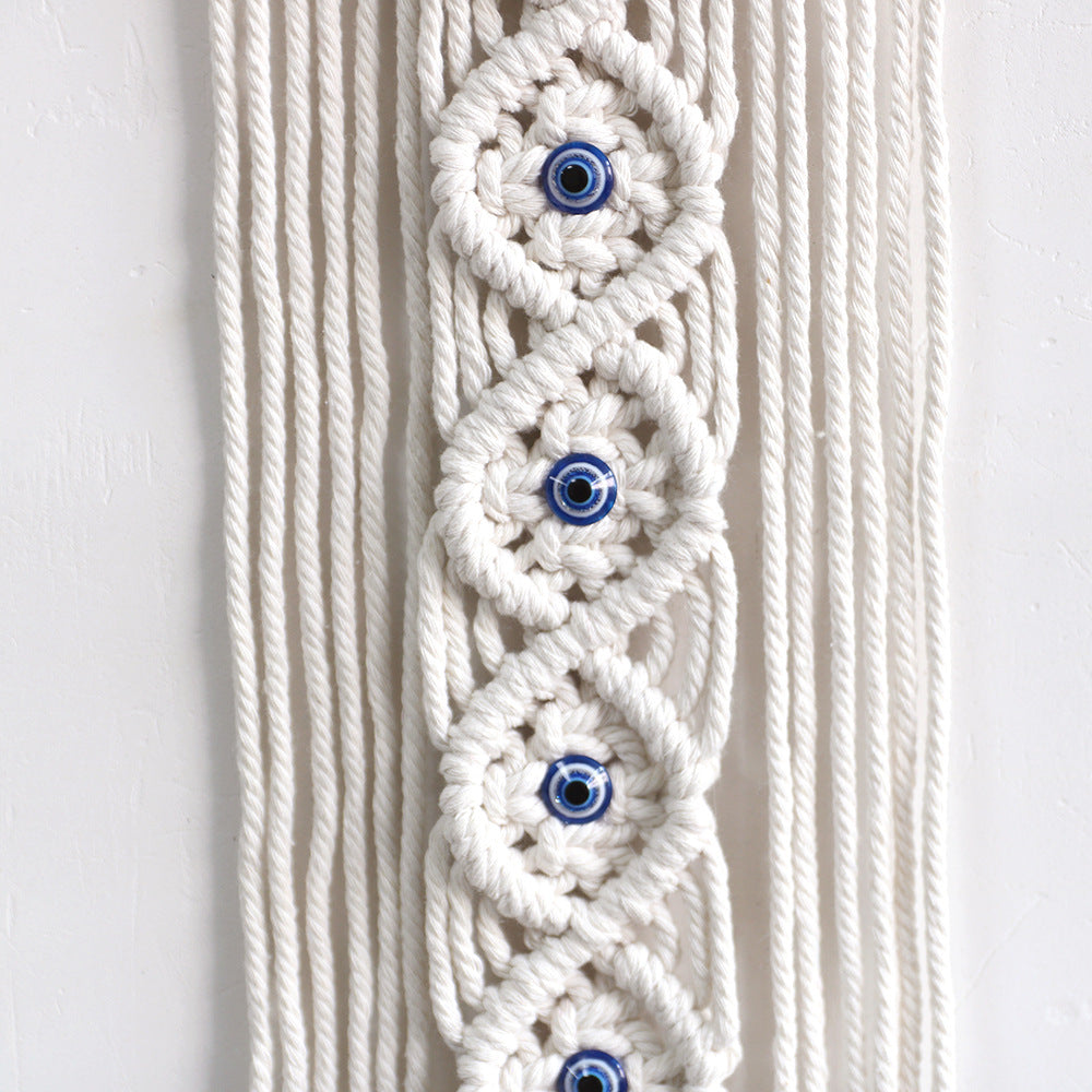 Macrame Wall Hanging with Wooden Ring and Decorative Elements | Kelmera