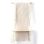 Macrame Wall Shelf with Integrated Plant Holder | Kelmera