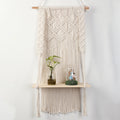 Macrame Wall Shelf with Integrated Plant Holder | Kelmera
