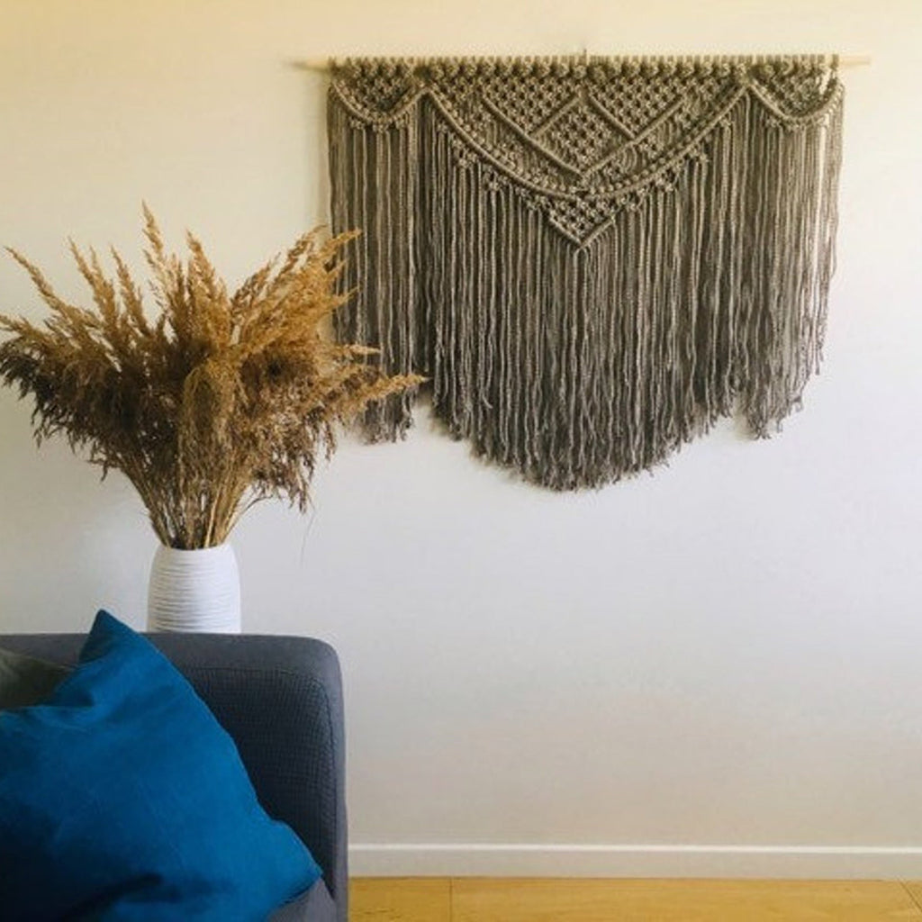Macrame Wall Tapestry with Artistic Fringes | Kelmera