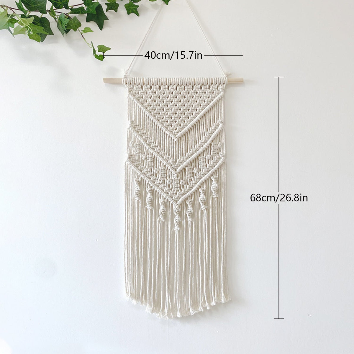 Macrame Wall Tapestry with Detailed Fringe Design | Kelmera