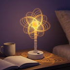 Mandala LED Three-Dimensional Illusion Night Light Table Lamp with Acrylic Flower Panel | Kelmera