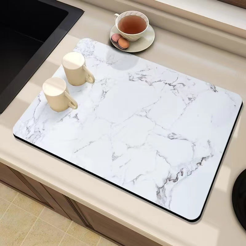 Marble-Inspired Kitchen Counter Mat | Kelmera