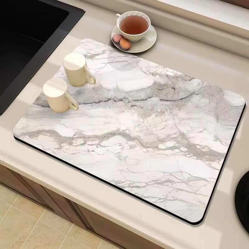 Marble-Inspired Kitchen Counter Mat | Kelmera