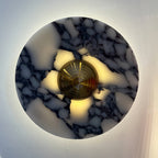 Marble Pattern Background Illuminating Circular Wall Lamp Pair | Kelmera