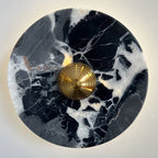 Marble Pattern Background Illuminating Circular Wall Lamp Pair | Kelmera