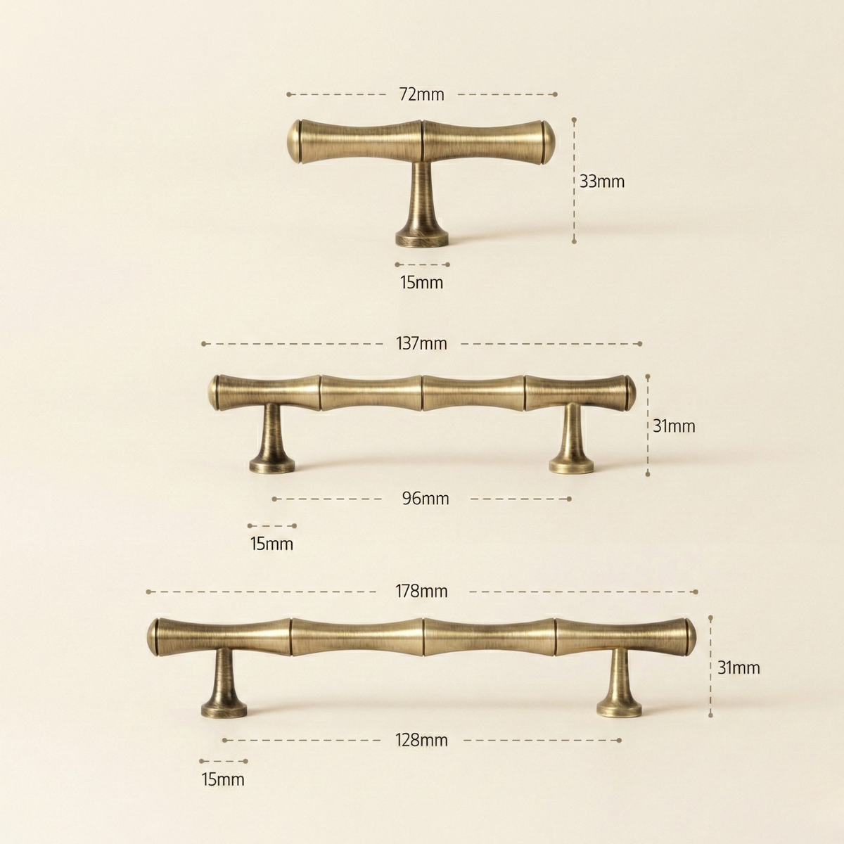 Marevra Solid Brass Cabinet Handle