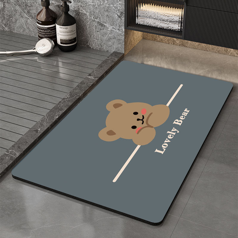 Memory Foam Bath Mat with Floral Print | Kelmera