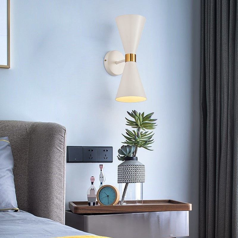 Mid-Century Double-Cone Wall Lamp with Brass Accent | Kelmera