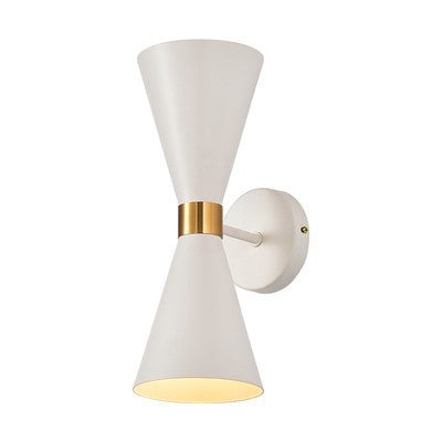 Mid-Century Double-Cone Wall Lamp with Brass Accent | Kelmera
