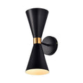 Mid-Century Double-Cone Wall Lamp with Brass Accent | Kelmera
