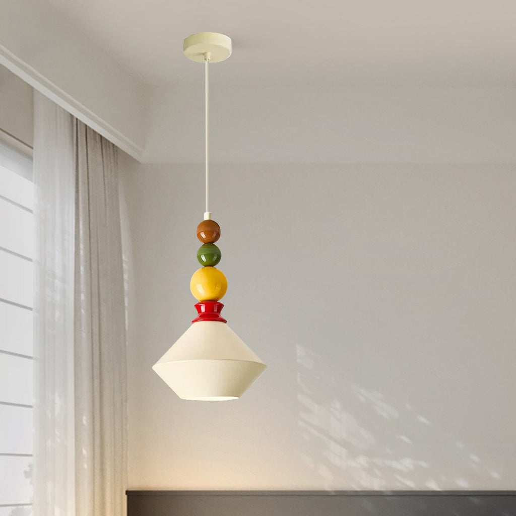 Mid-Century Geometric Ceramic Bead Pendant Light | Kelmera