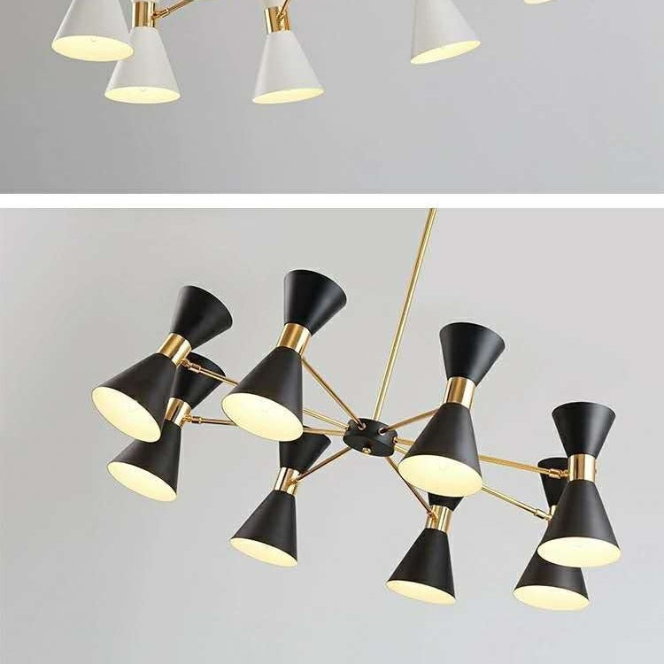 Mid-Century Modern Multi-Arm Cone Shade Chandelier | Kelmera