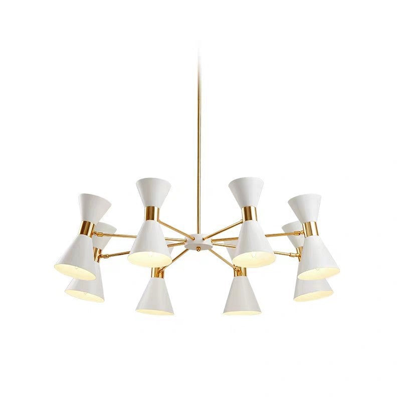 Mid-Century Modern Multi-Arm Cone Shade Chandelier | Kelmera