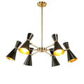 Mid-Century Six-Arm Double Cone Chandelier with Adjustable Swing Shades | Kelmera