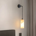 Minimalist Alabaster Marble-Effect Wall Pendant Light | Kelmera