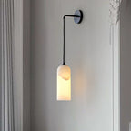 Minimalist Alabaster Marble-Effect Wall Pendant Light | Kelmera