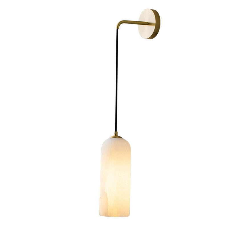 Minimalist Alabaster Marble-Effect Wall Pendant Light | Kelmera