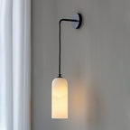 Minimalist Alabaster Marble-Effect Wall Pendant Light | Kelmera