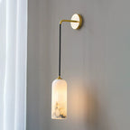 Minimalist Alabaster Marble-Effect Wall Pendant Light | Kelmera