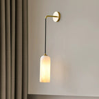 Minimalist Alabaster Marble-Effect Wall Pendant Light | Kelmera