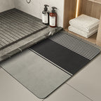 Modern Geometric Bath Mat Polyester Textile Non Slip | Kelmera