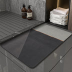 Modern Geometric Bath Mat Polyester Textile Non Slip | Kelmera