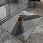 Modern Geometric Bath Mat Polyester Textile Non Slip | Kelmera