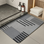 Modern Geometric Bath Mat Polyester Textile Non Slip | Kelmera