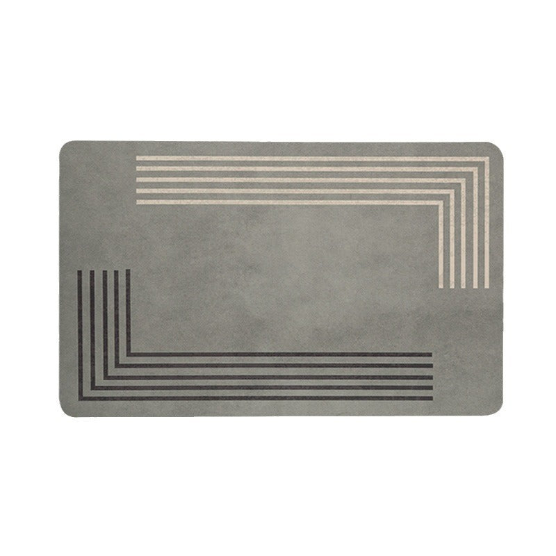 Modern Geometric Bath Mat Polyester Textile Non Slip | Kelmera