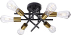 Modern Industrial Crossbar Four-Light Semi-Flush Ceiling Light | Kelmera