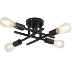 Modern Industrial Crossbar Four-Light Semi-Flush Ceiling Light | Kelmera