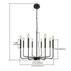 Modern Industrial Multi-Armed Minimalist Candle Holder Chandelier Pendant Light | Kelmera